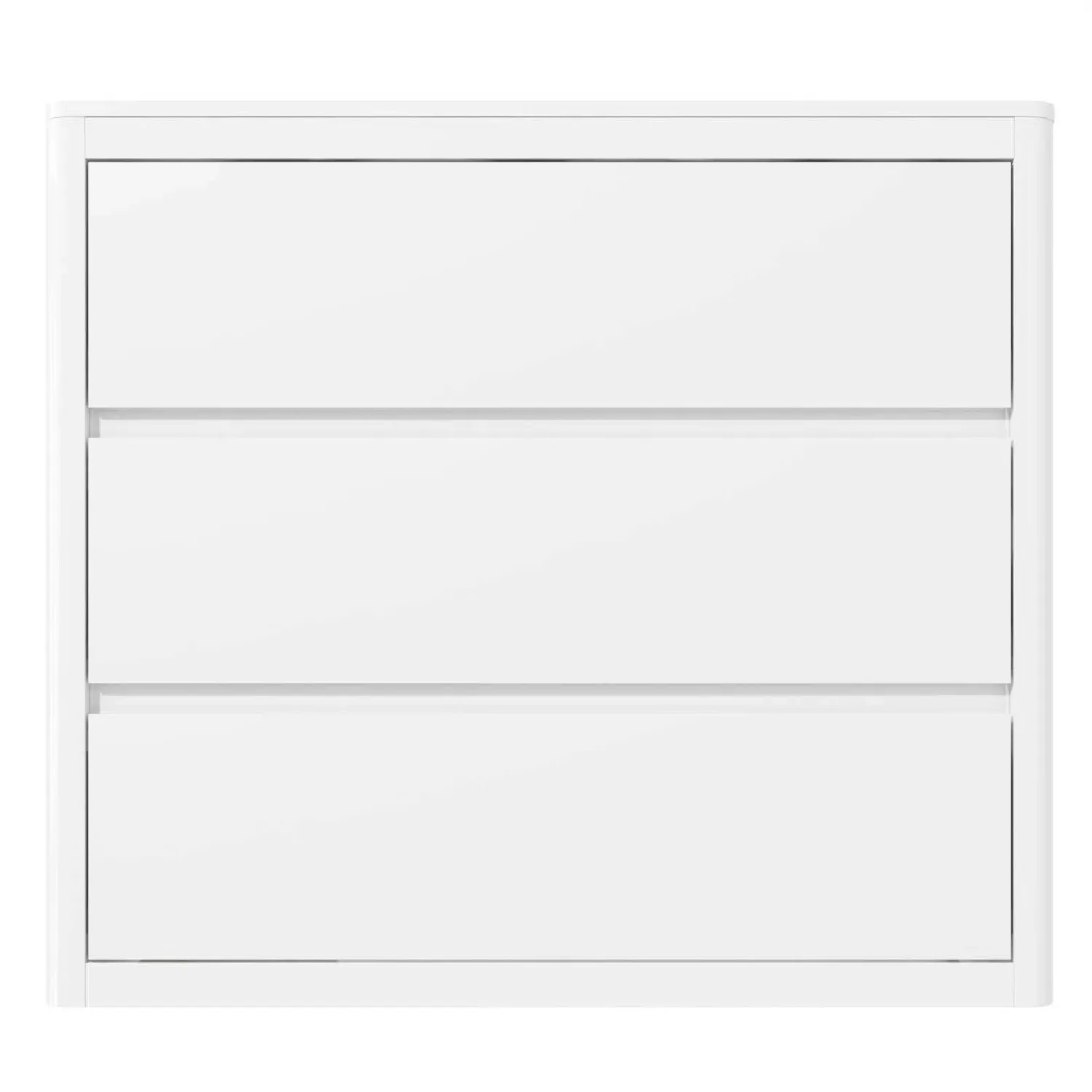 3-Drawer Chest with Curved Edges - White, Wood