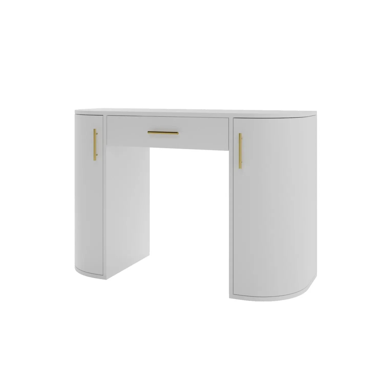 Large Dressing Table with Storage - White, MDF