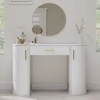 Large Dressing Table with Storage - White, MDF