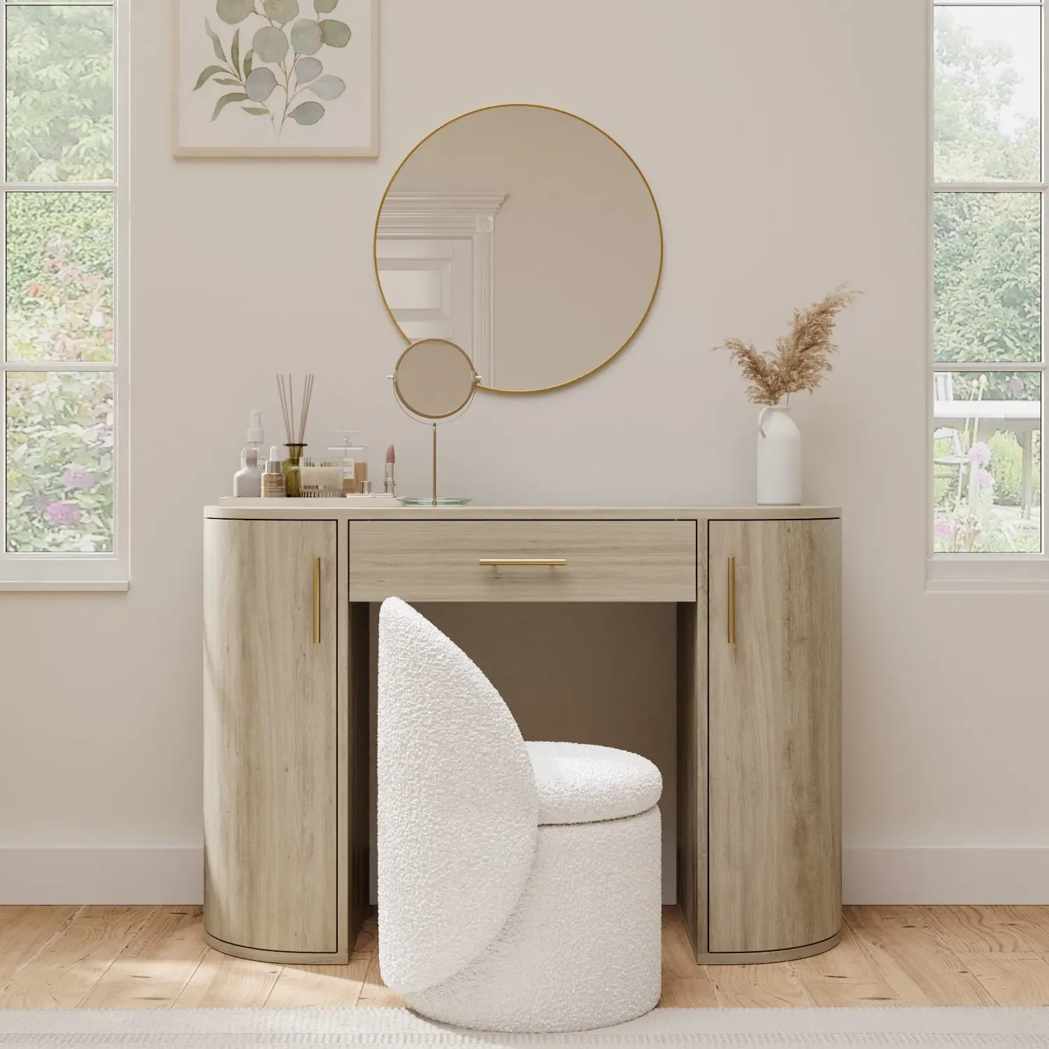 Large Dressing Table with Storage - Wood, MDF