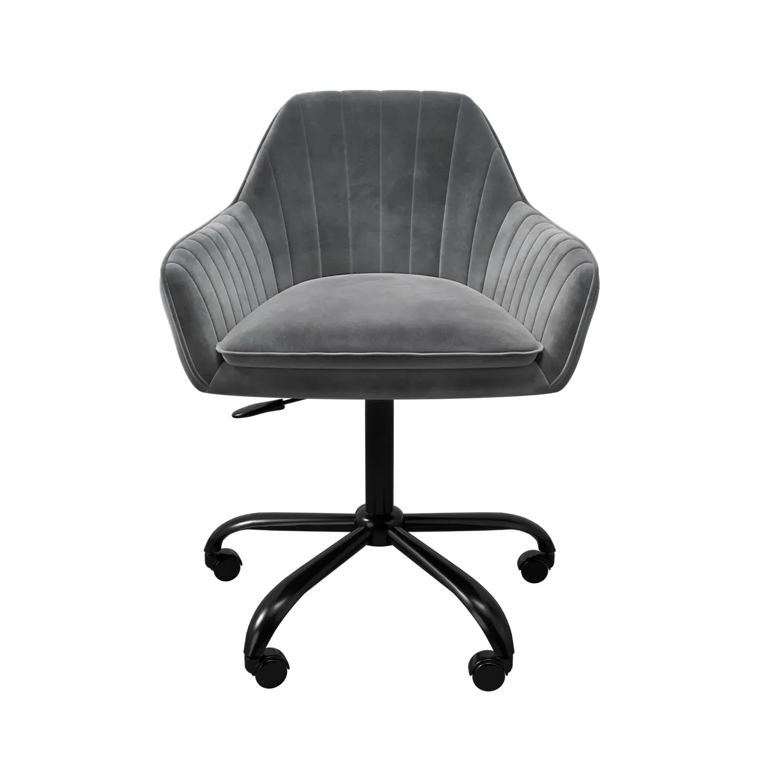 Office Chair with Arms - Grey, Velvet