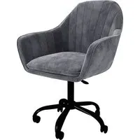 Office Chair with Arms - Grey, Velvet