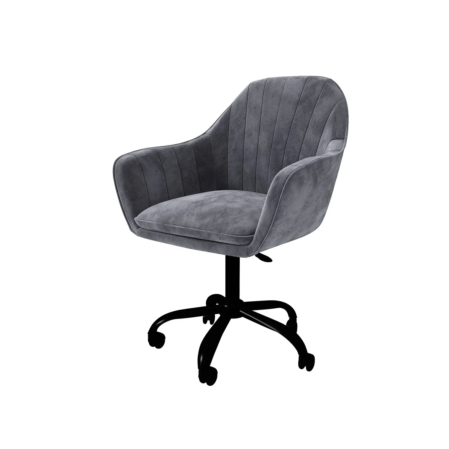 Office Chair with Arms - Grey, Velvet image