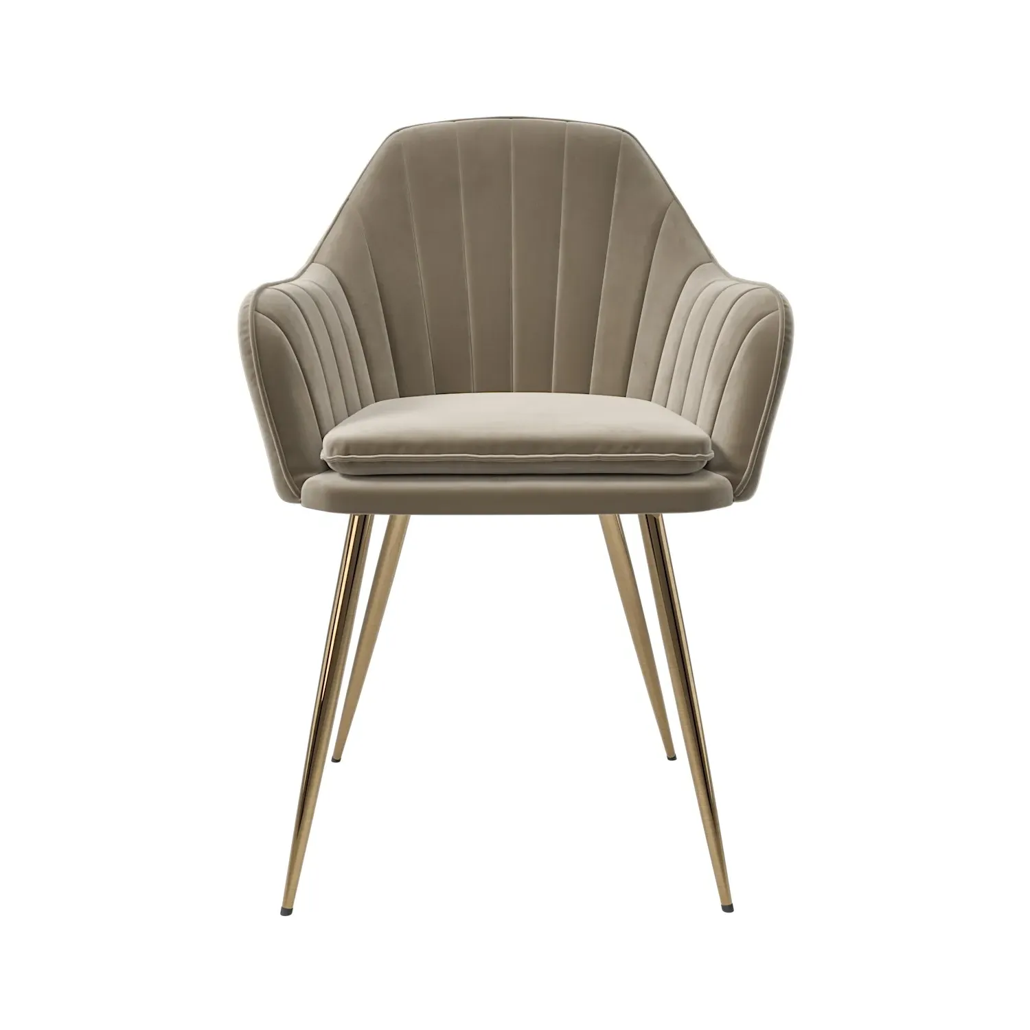 Set of 2 Dining Chairs - Mink, Velvet