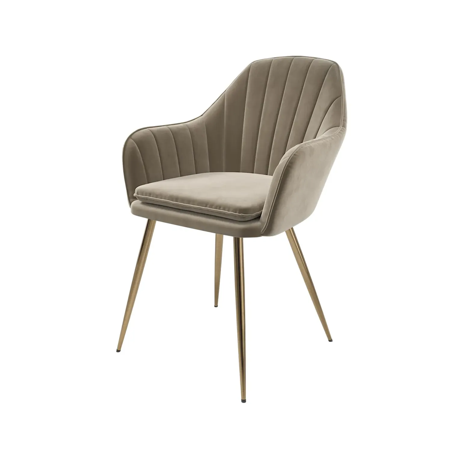 Set of 2 Dining Chairs - Mink, Velvet