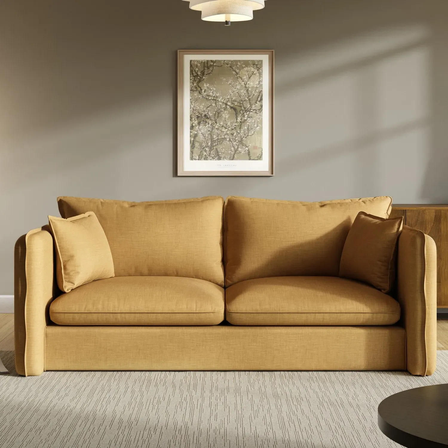 3-Seater Sofa with Removable Cushions - Brown