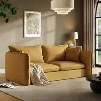 3-Seater Sofa with Removable Cushions - Brown