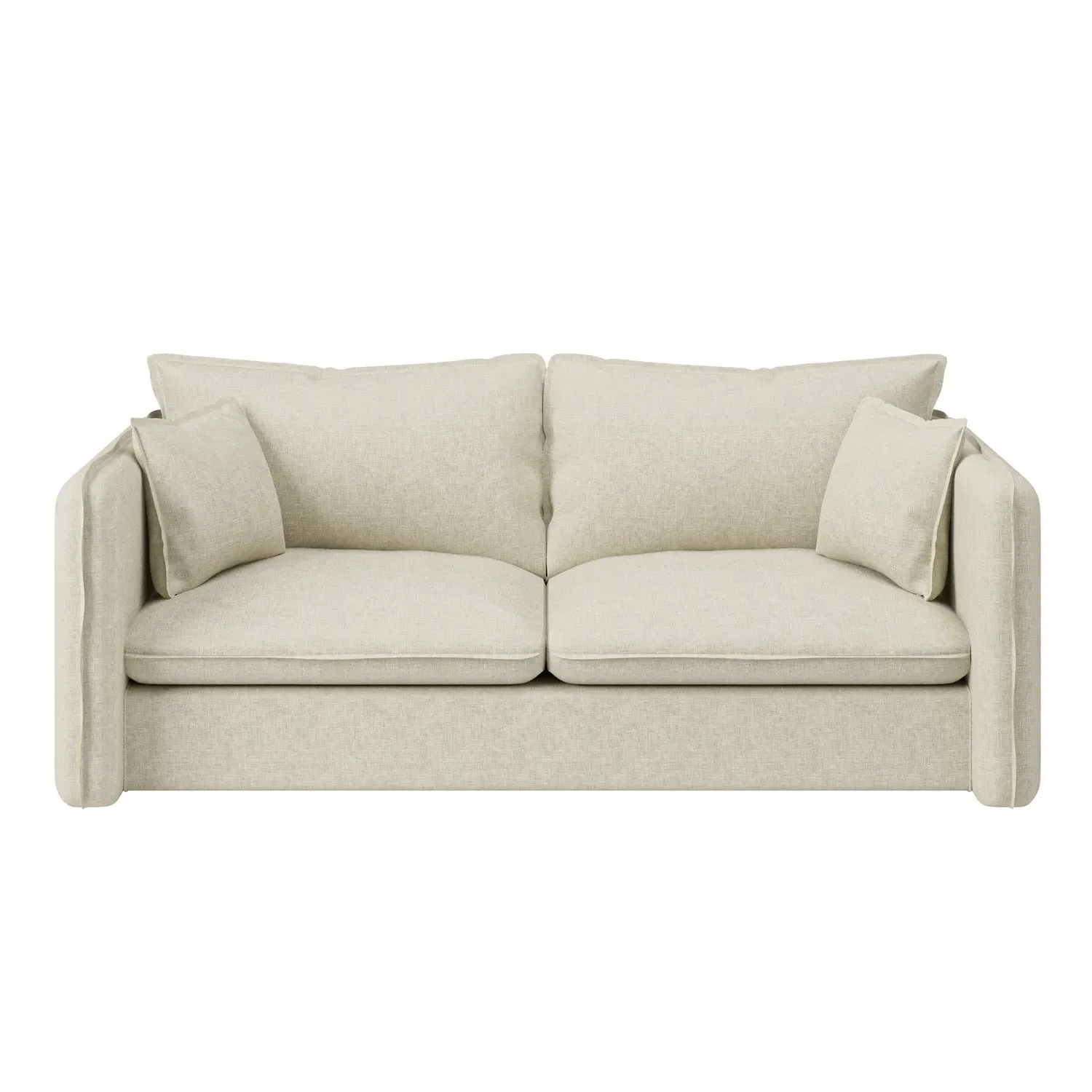 3-Seater Sofa with Removable Cushions - Cream