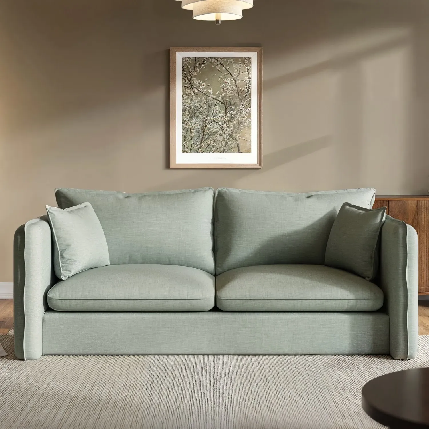 3-Seater Sofa with Removable Cushions - Green