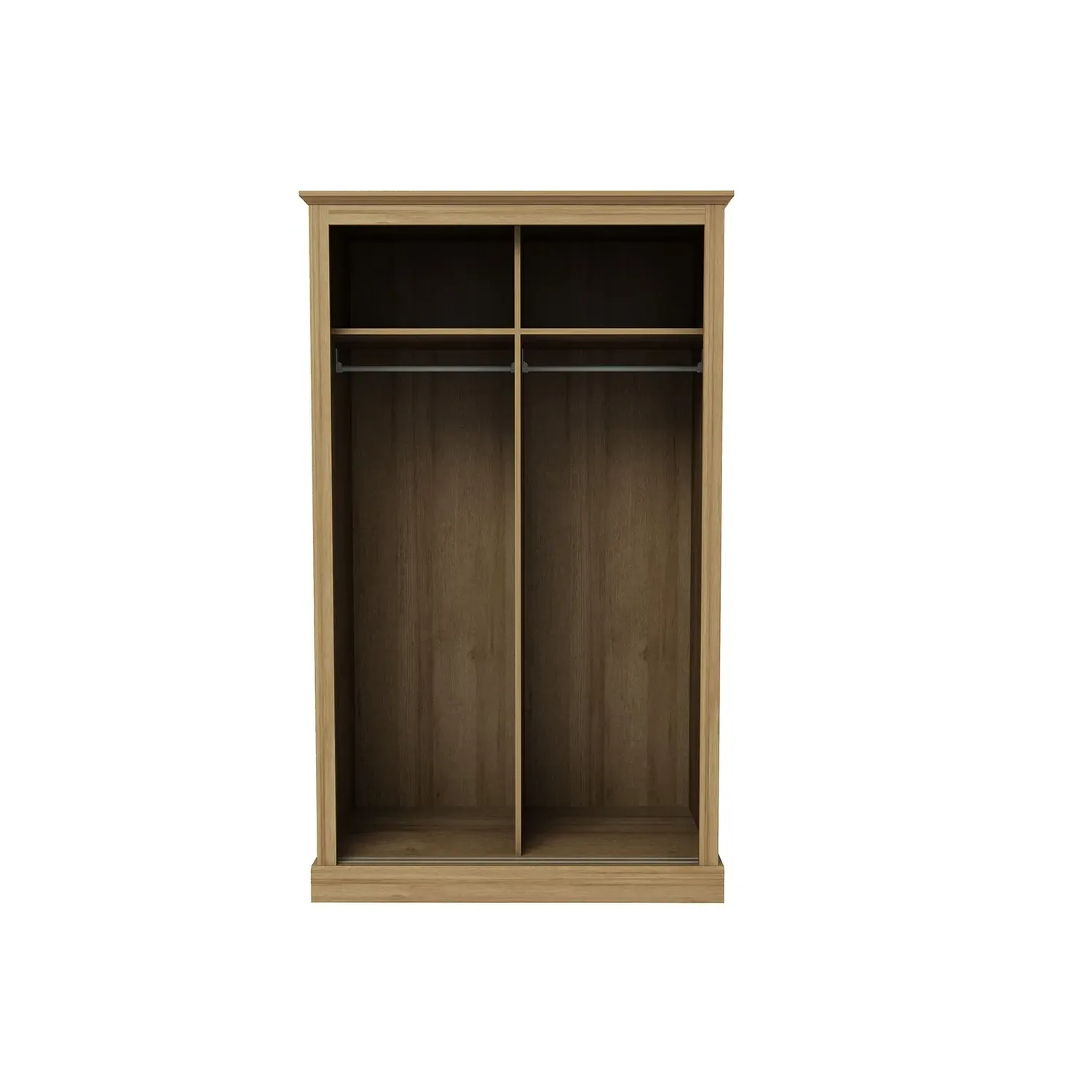 2-Door Sliding Mirrored Wardrobe - Oak