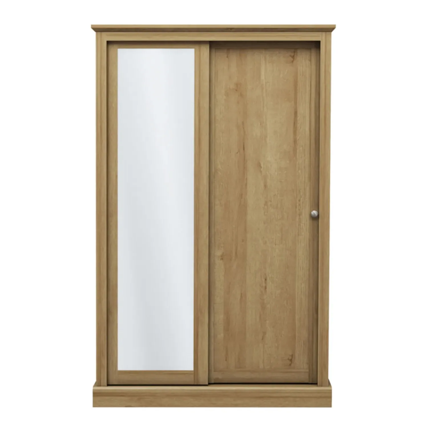 2-Door Sliding Mirrored Wardrobe - Oak