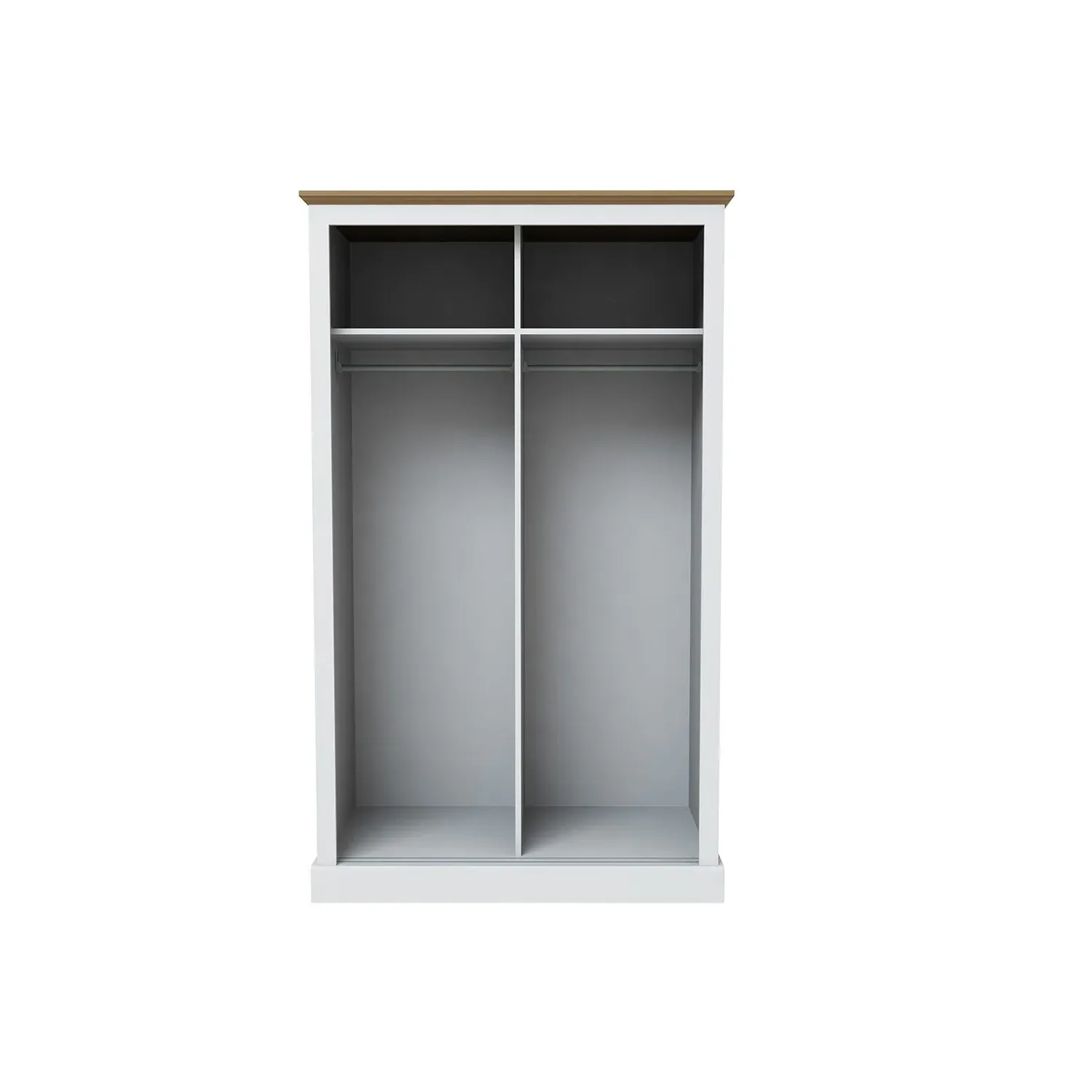 2-Door Sliding Mirrored Wardrobe - White, Oak