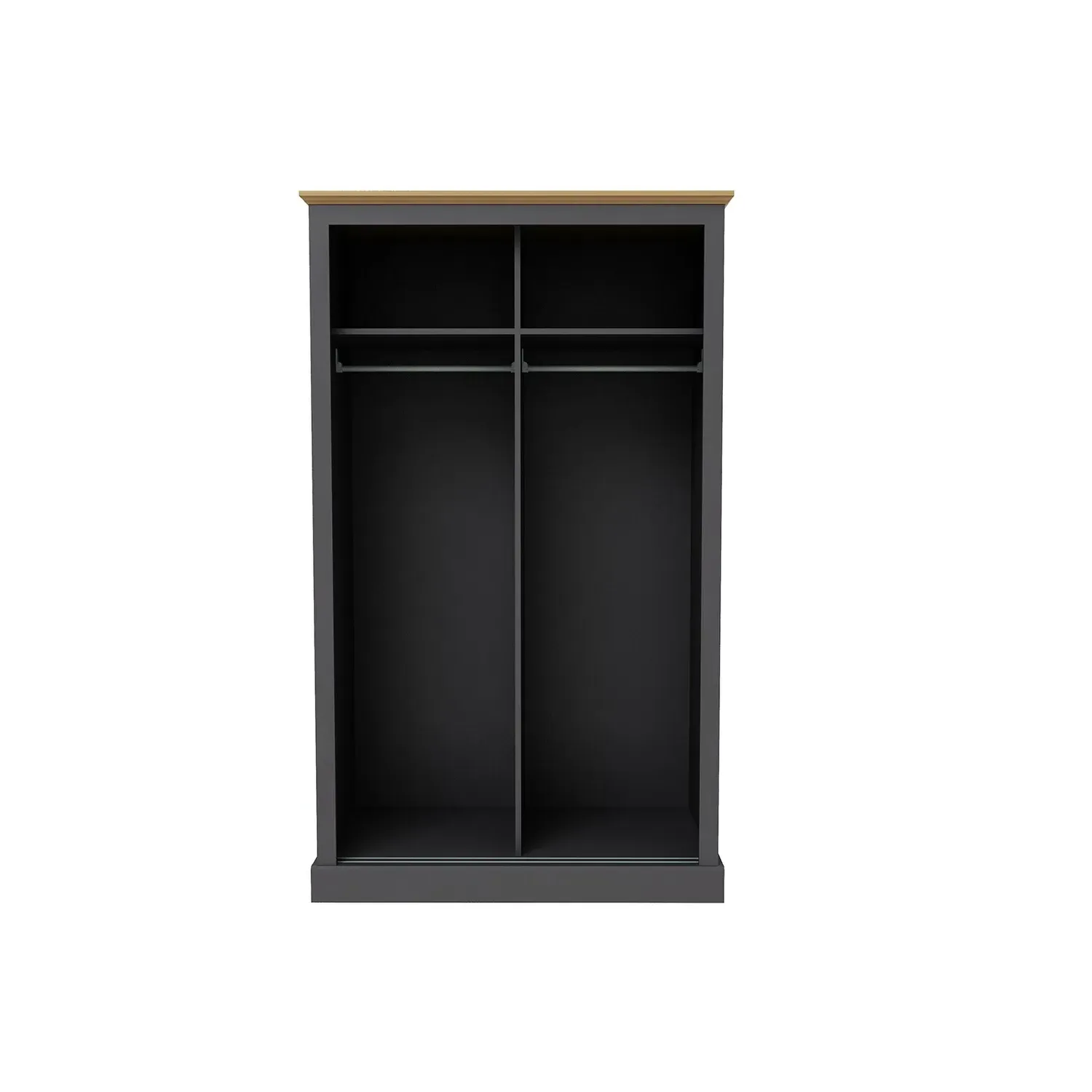 2-Door Sliding Wardrobe with Mirror - Grey, Oak