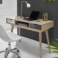 2-Drawer Desk with Storage - Brown, Oak Effect