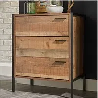 3-Drawer Chest with Legs - Rustic Oak
