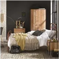 3-Piece Bedroom Set with Storage - Oak, Wood