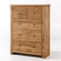 5-Drawer Chest with Metal Handles - Pine