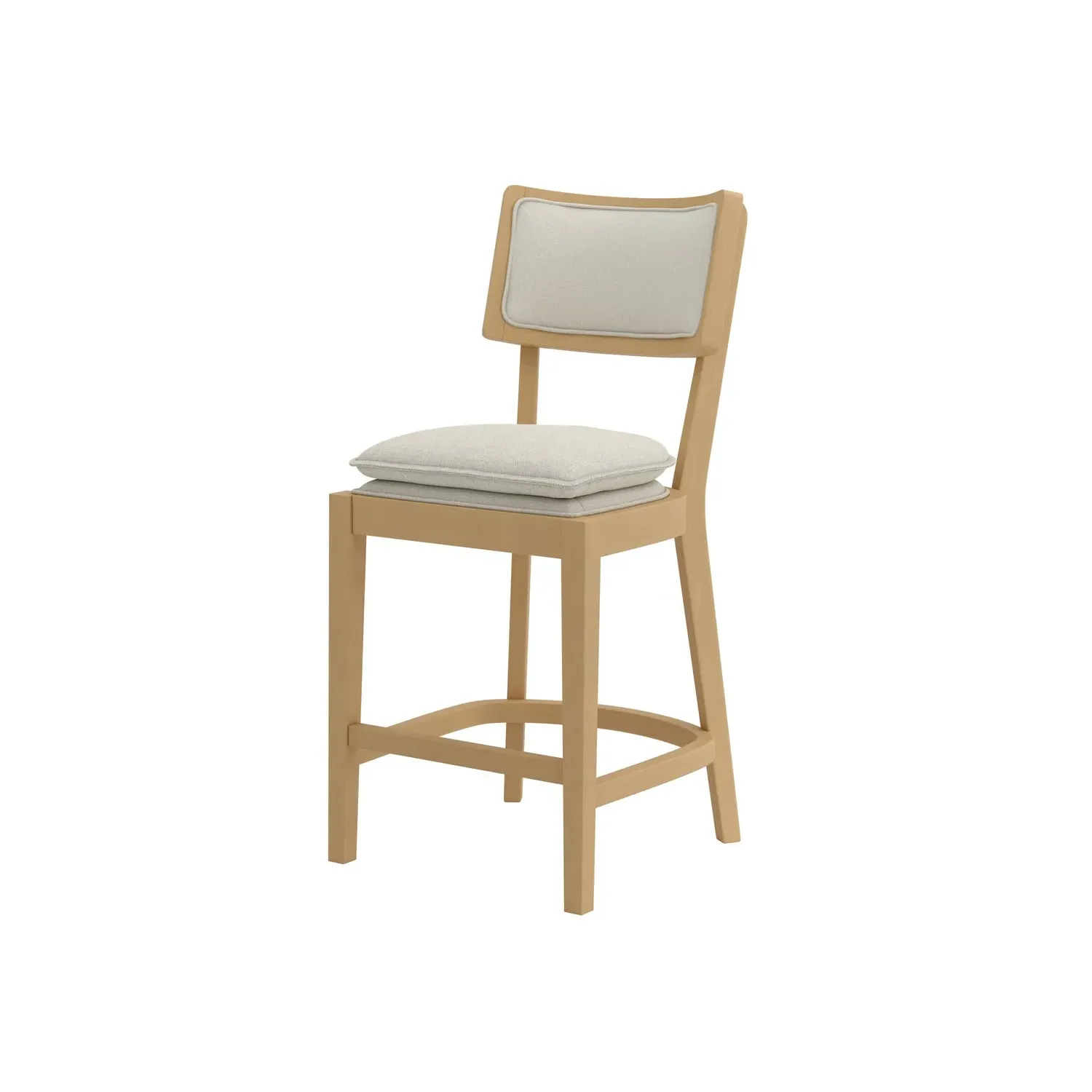 Counter Stool with Cushioned Seat - Beige, Woven