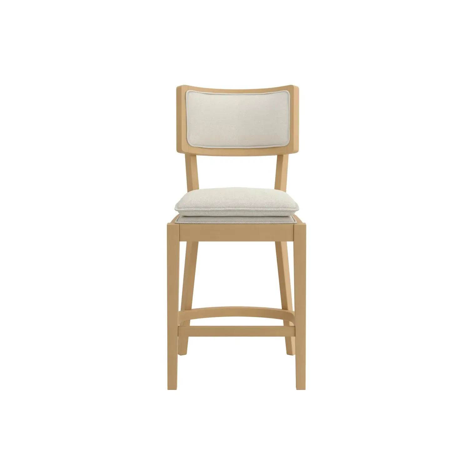Counter Stool with Cushioned Seat - Beige, Woven