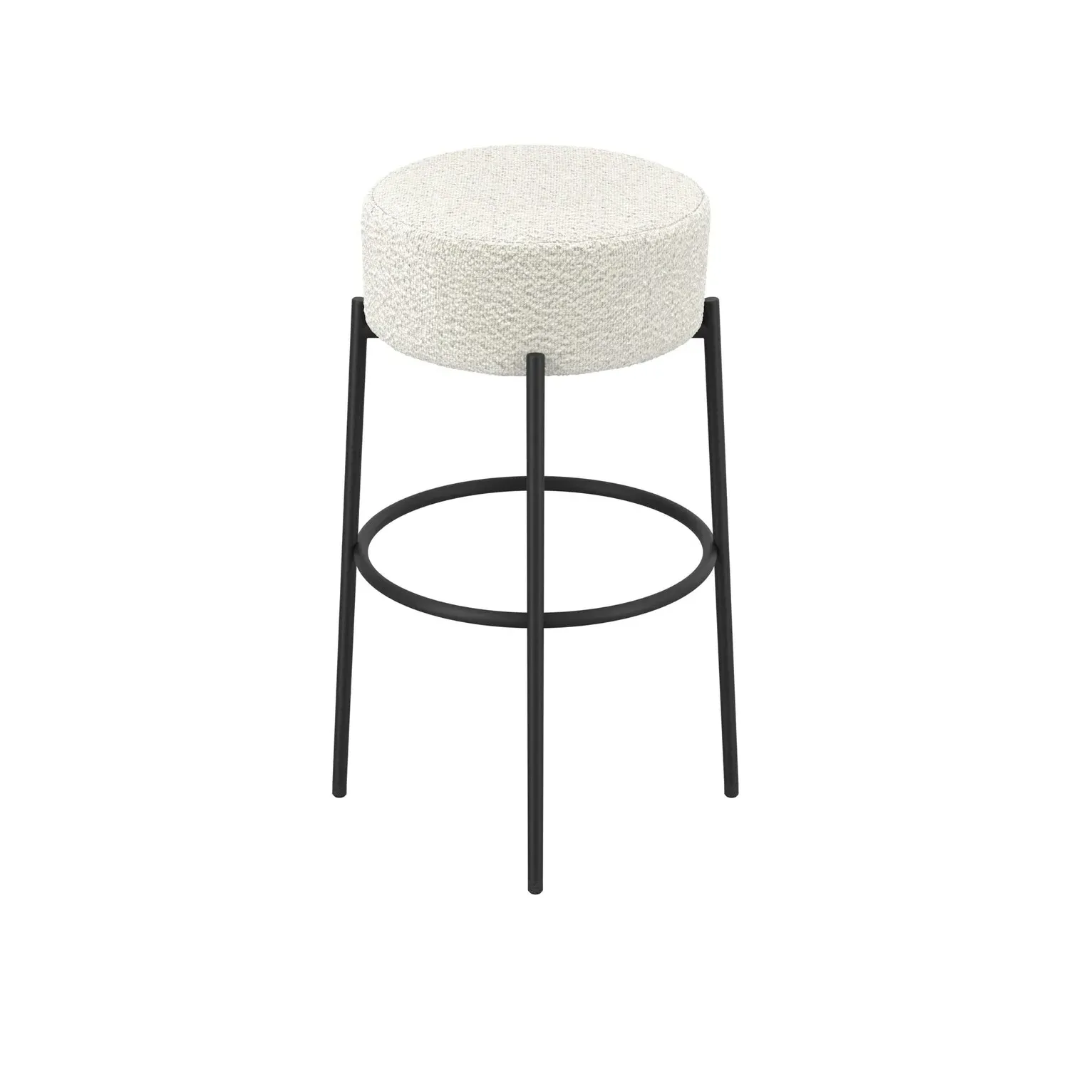 Counter Stool with Cushioned Seat - Cream, Boucle