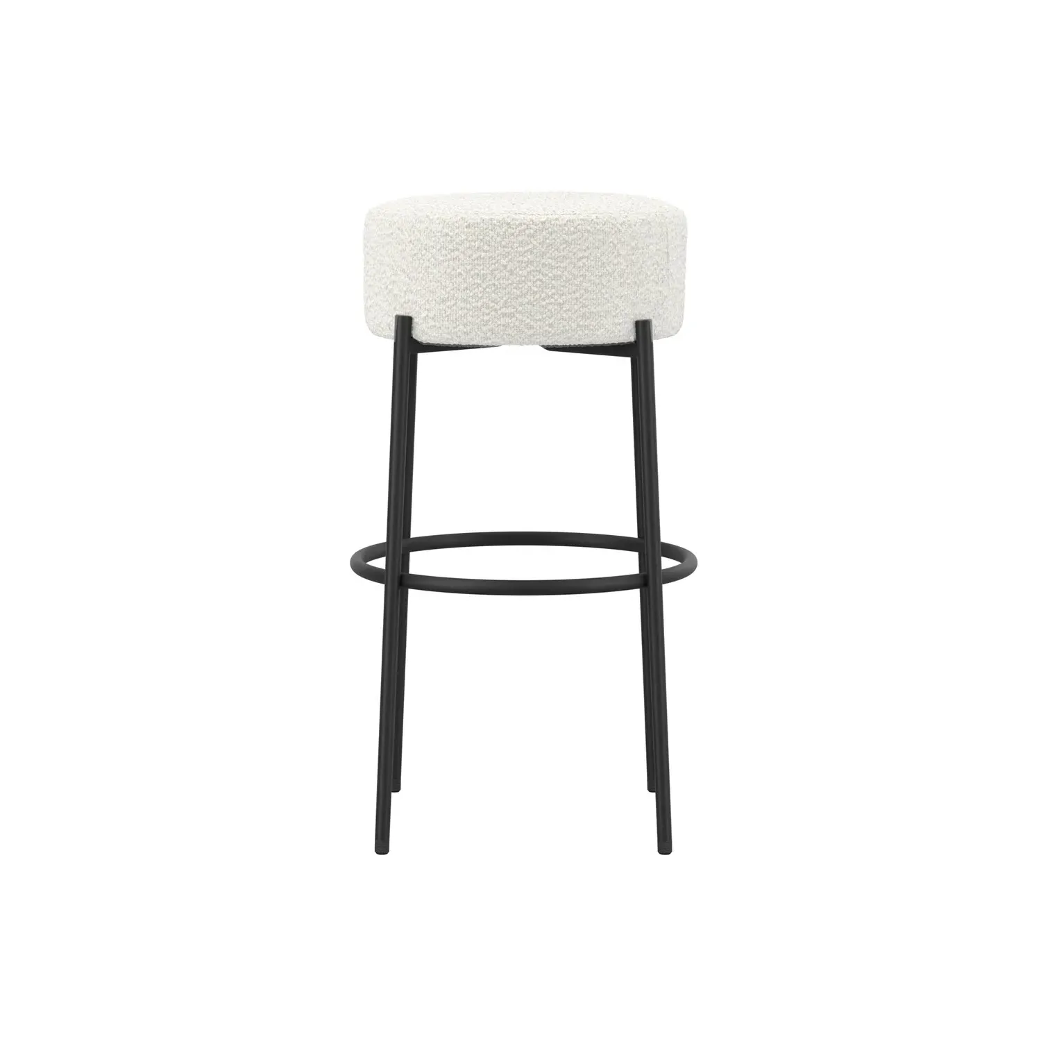Counter Stool with Cushioned Seat - Cream, Boucle