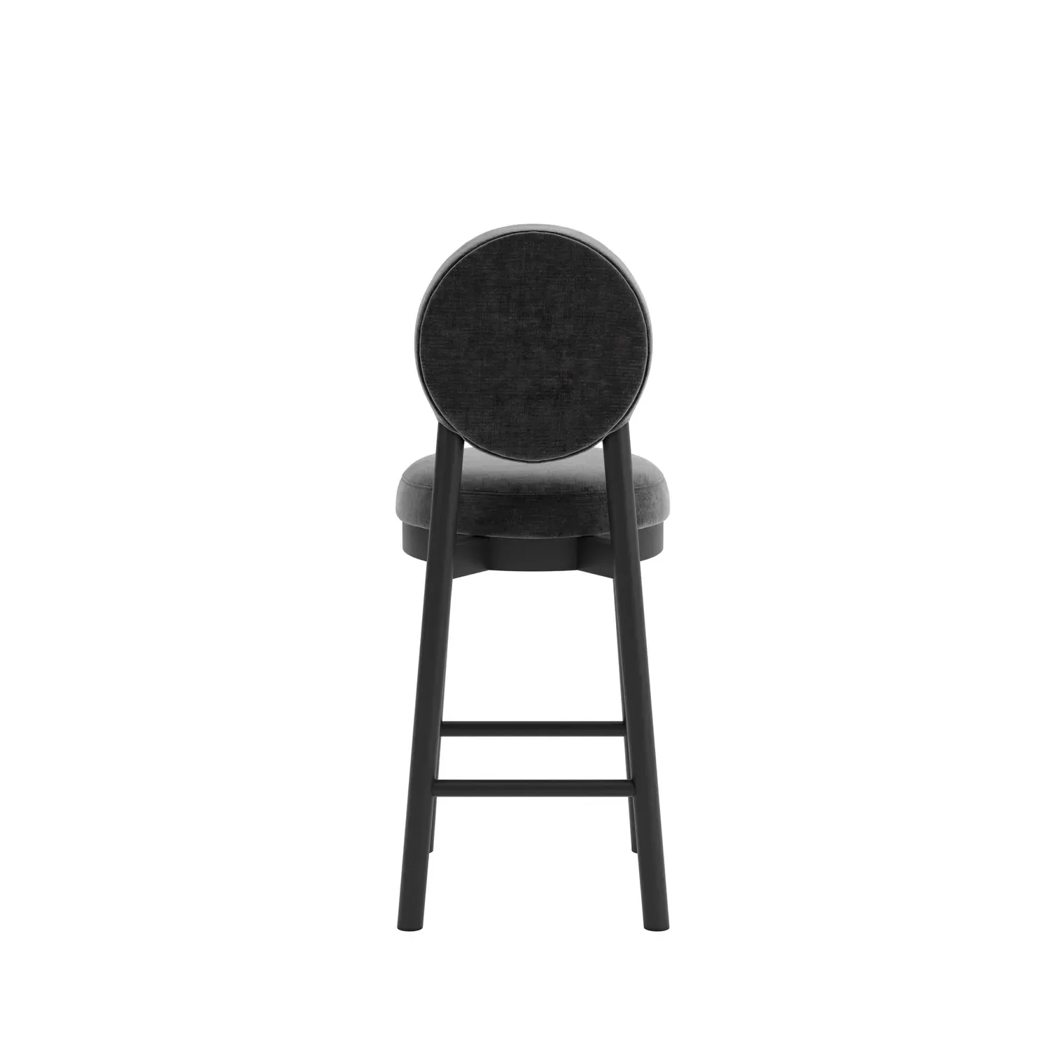 Counter Stool with Footrest - Black, Chenille