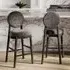 Counter Stool with Footrest - Black, Chenille