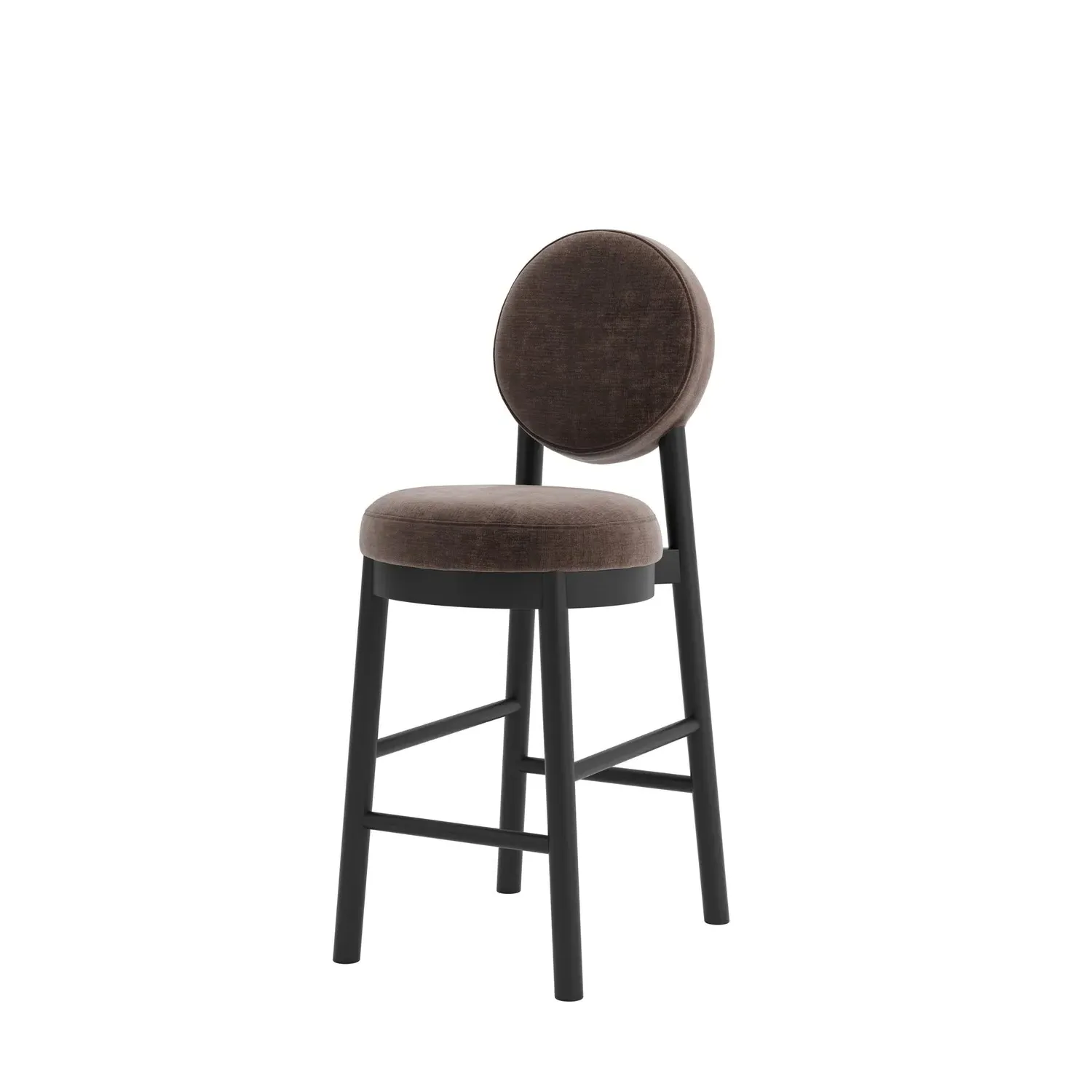 Counter Stool with Footrest - Brown, Chenille