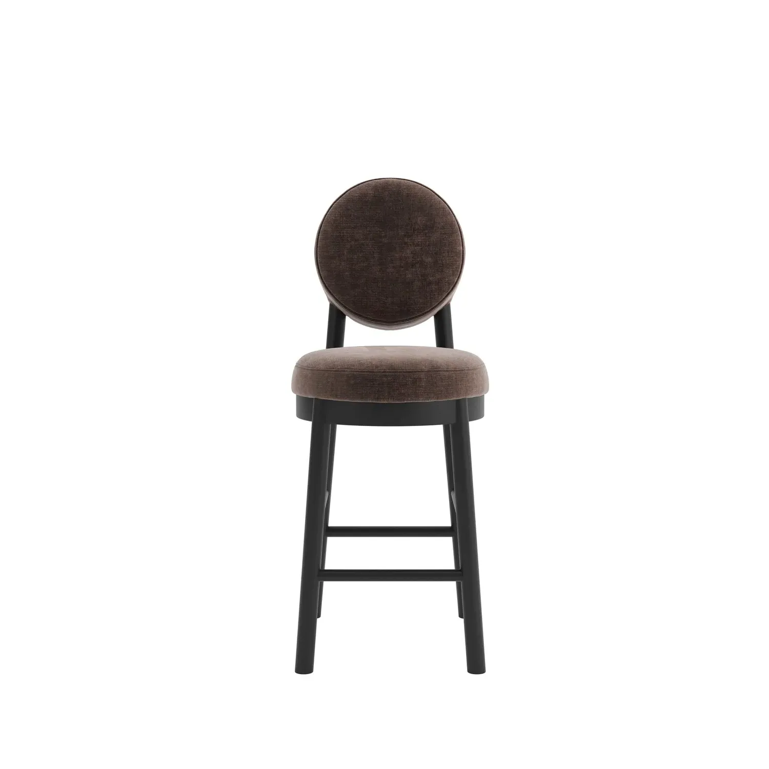 Counter Stool with Footrest - Brown, Chenille