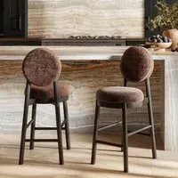 Counter Stool with Footrest - Brown, Chenille