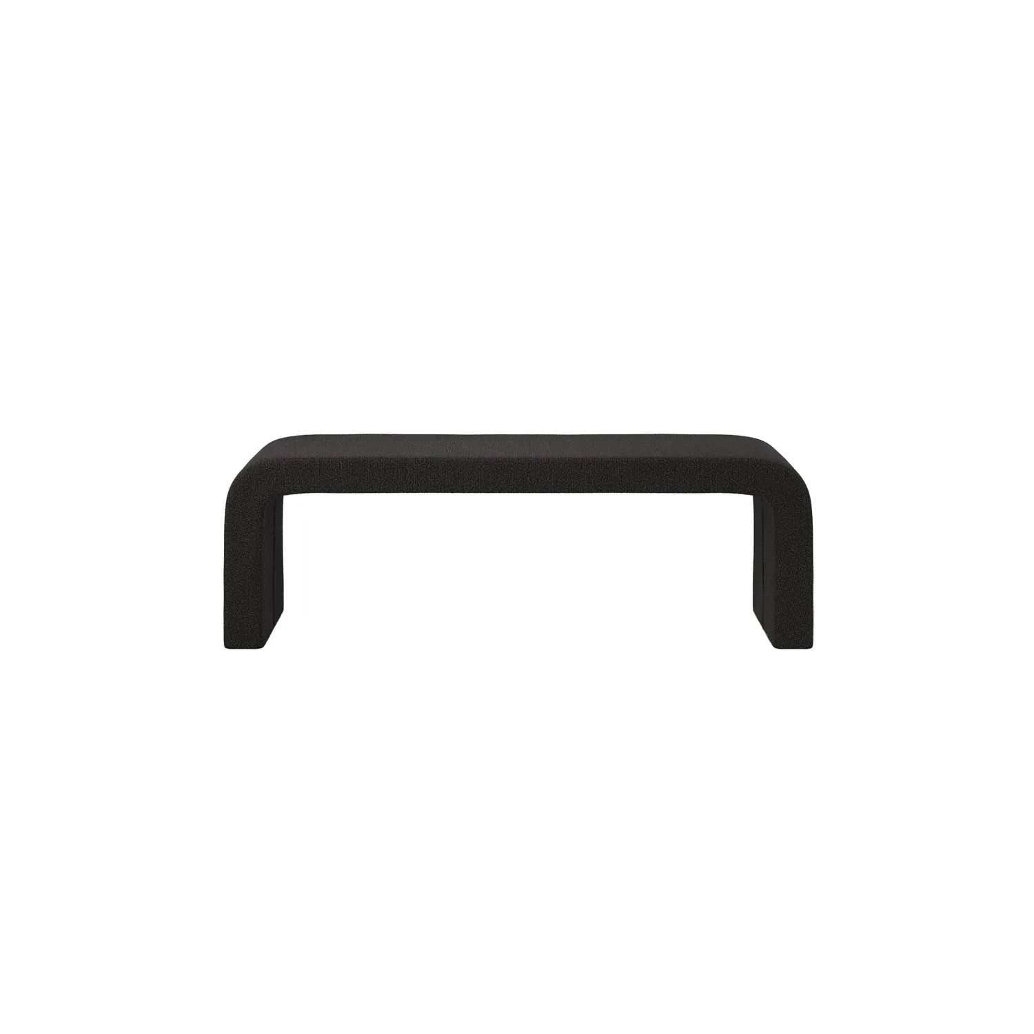 Curved Dining Bench - Black, Boucle