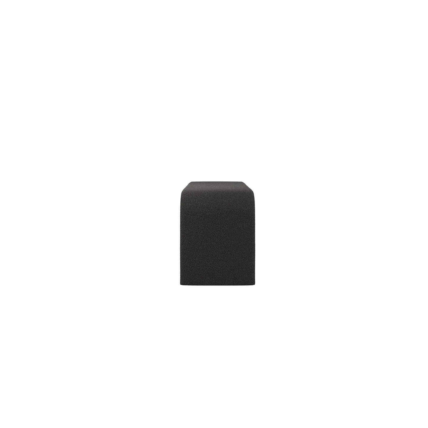 Curved Dining Bench - Black, Boucle
