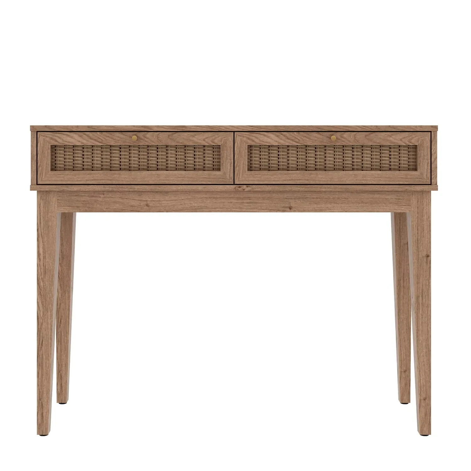 Dressing Table with 2 Drawers - Brown, Rattan