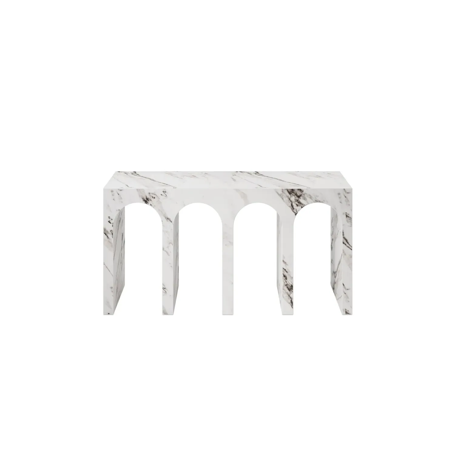 Large Console Table with Arched Design - White