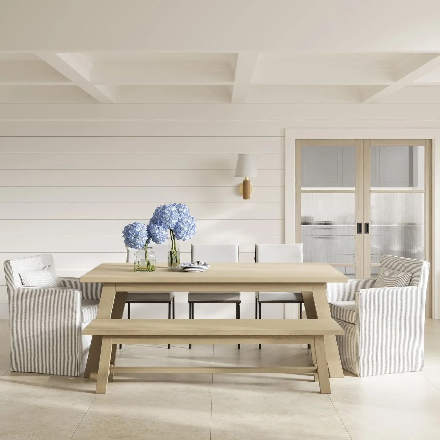 Large Rectangular Dining Table - Brown, Oak image