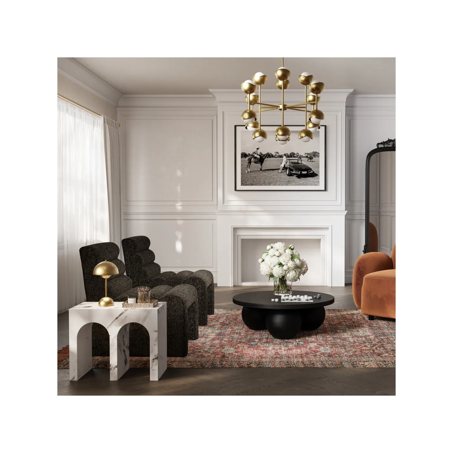 Large Rectangular Side Table - White, Concrete