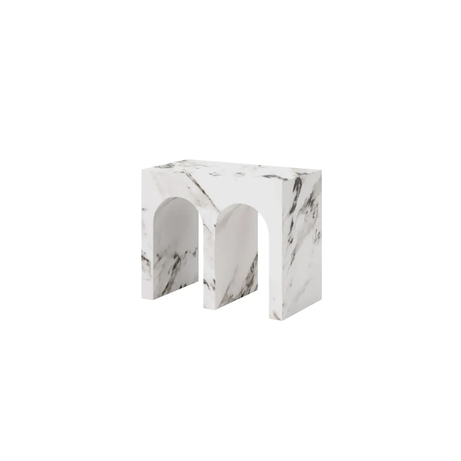 Large Rectangular Side Table - White, Concrete