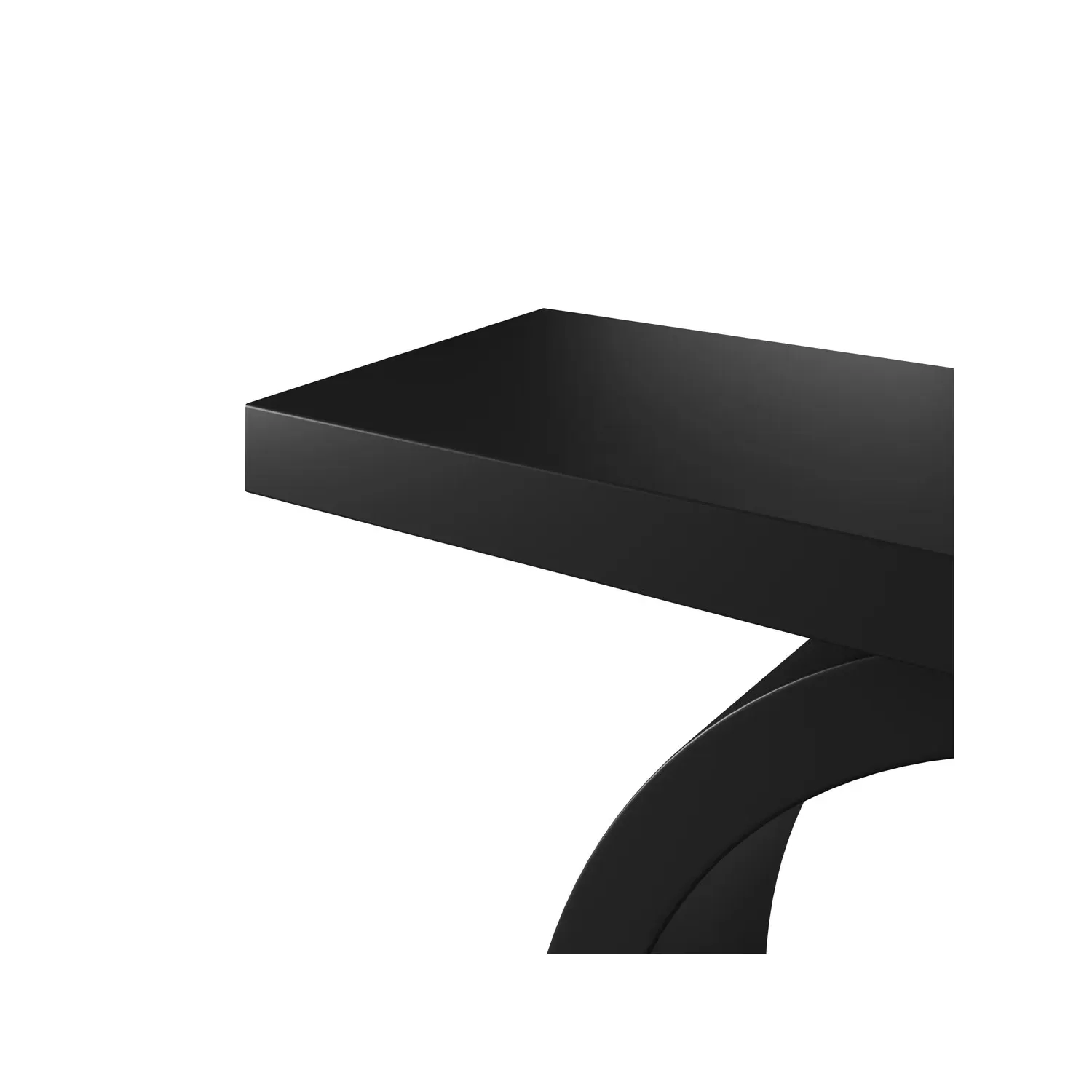 Narrow Console Table with Curved Design - Black