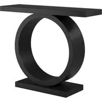 Narrow Console Table with Curved Design - Black