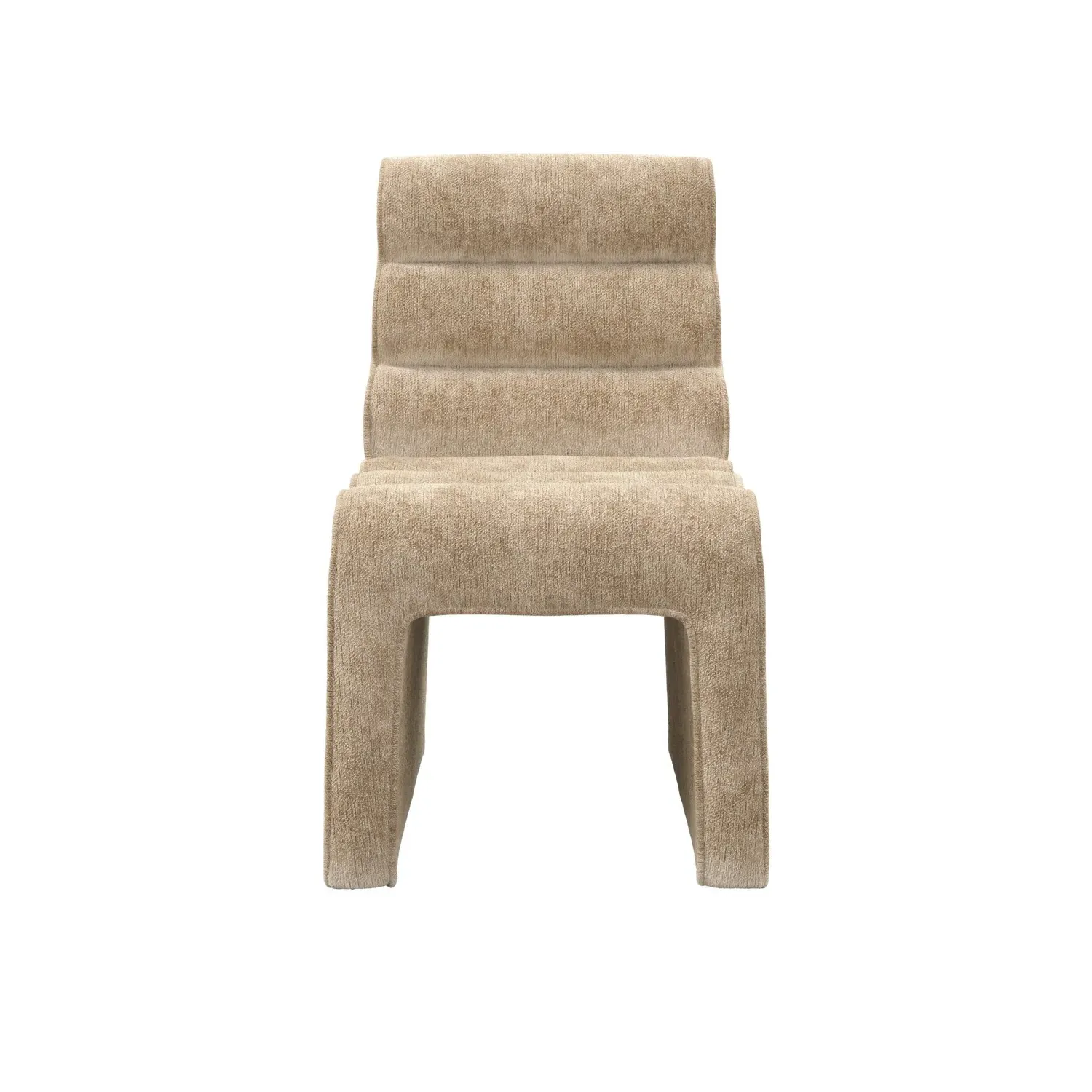 Ribbed Dining Chair - Beige, Velvet