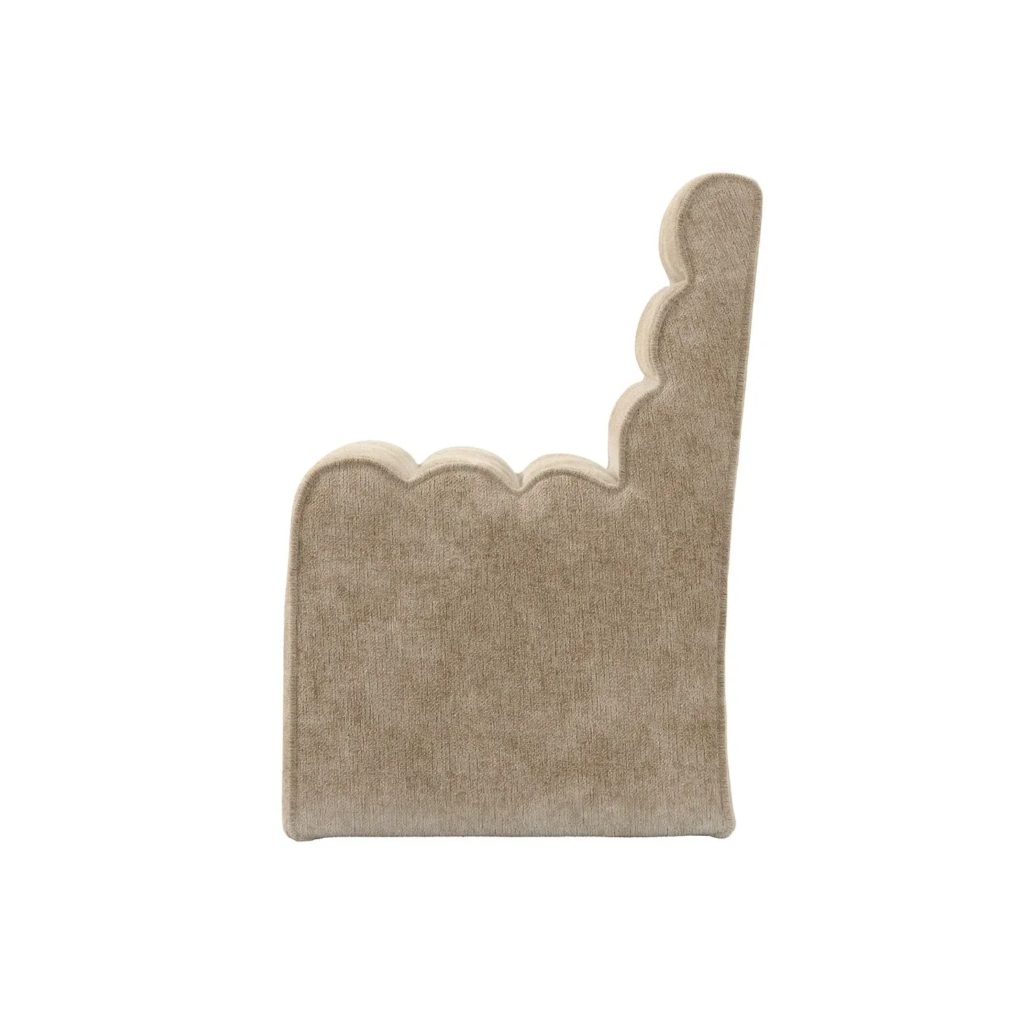 Ribbed Dining Chair - Beige, Velvet