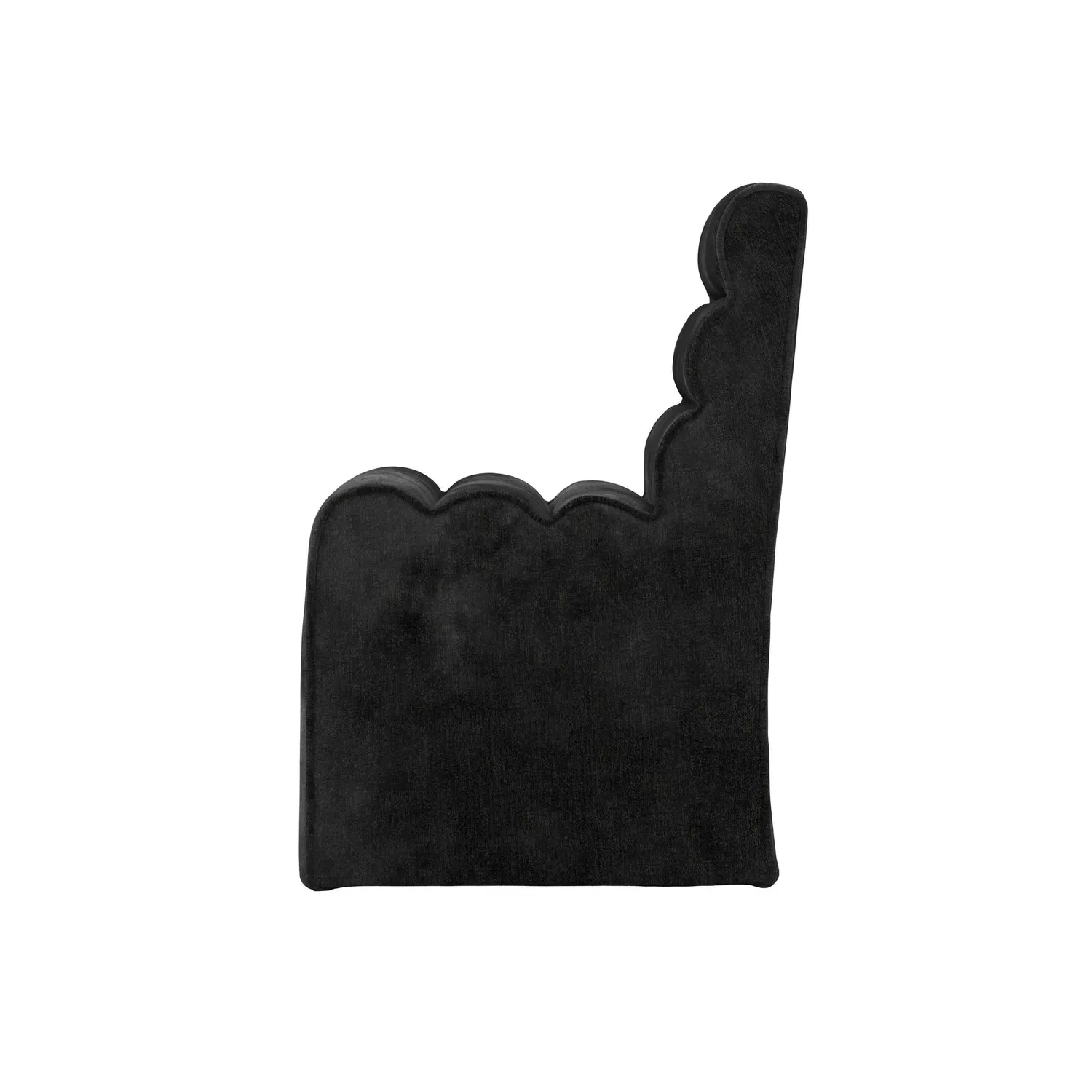 Ribbed Dining Chair - Black, Velvet
