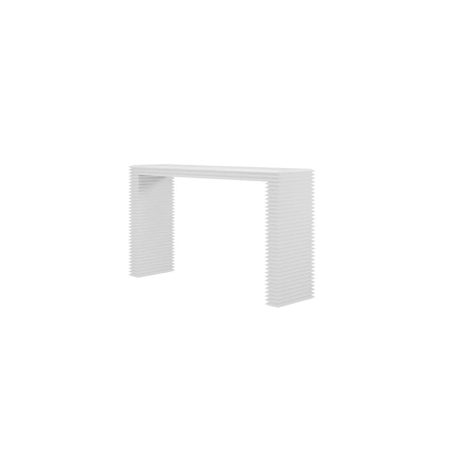 Ridged Console Table - White, MDF