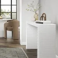 Ridged Console Table - White, MDF
