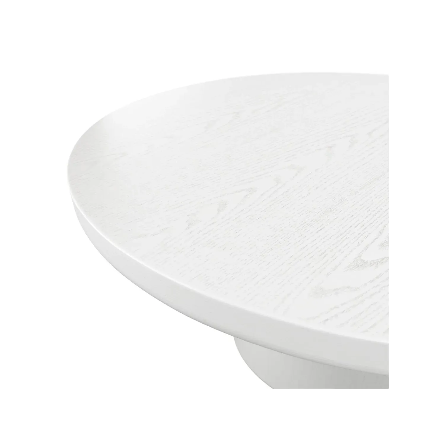 Round Coffee Table - White, Ash Veneer