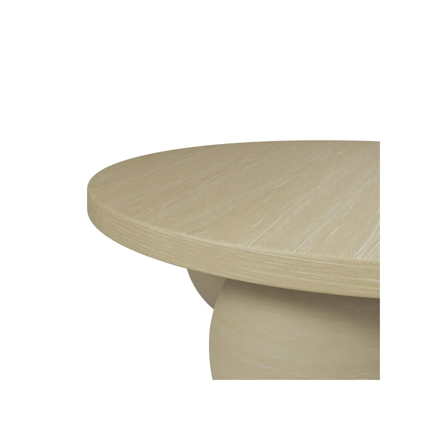 Round Coffee Table with Ball Feet - Beige, Concrete