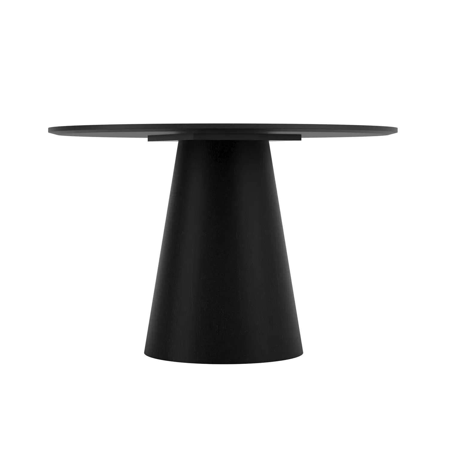 Round Dining Table with Pedestal Base - Black, Wood