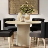 Round Dining Table with Pedestal Base - Brown, Ash