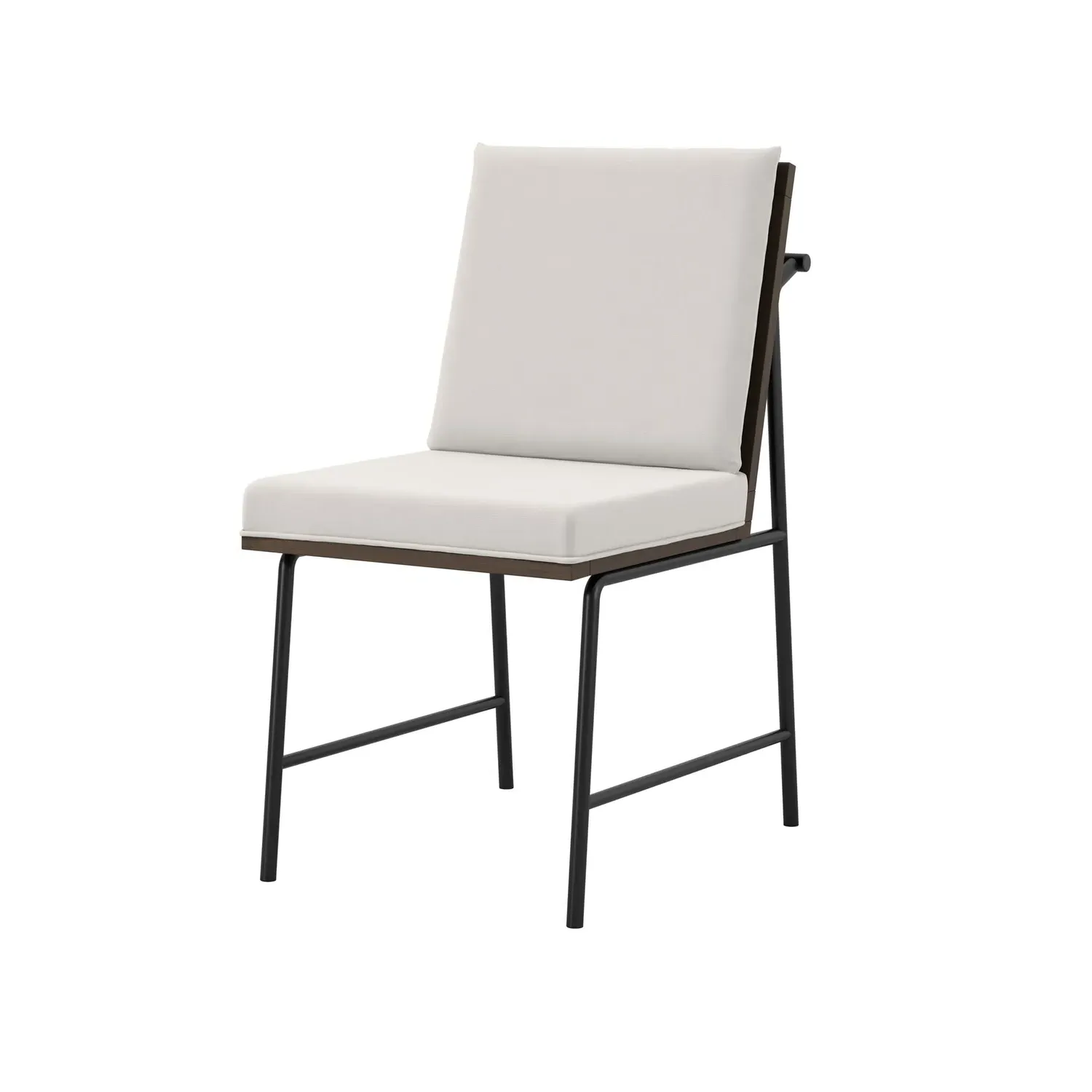 Set of 2 Cushioned Dining Chairs - White, Fabric