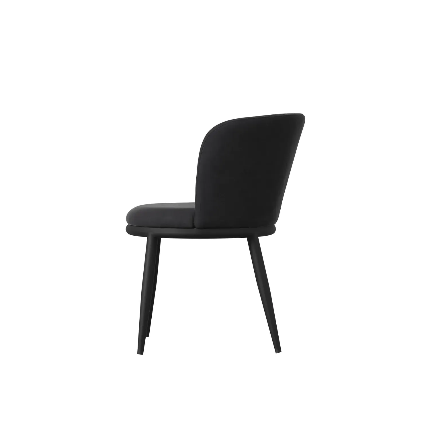 Set of 2 Dining Chairs - Black, Velvet